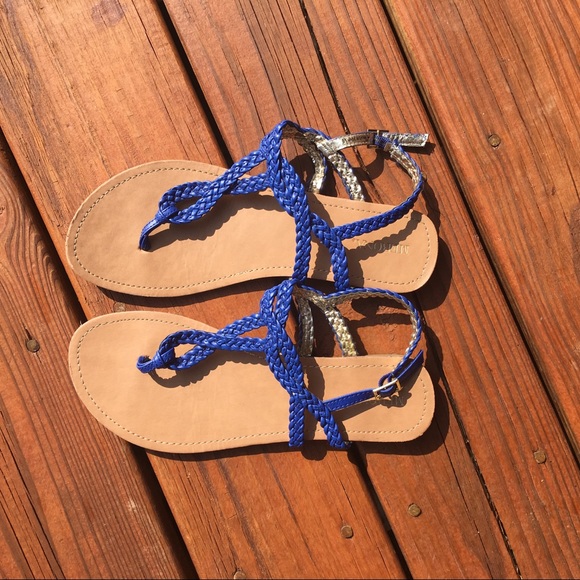 Merona Shoes - Merona Braided Thong Ankle Strap Sandals Sz 8.5